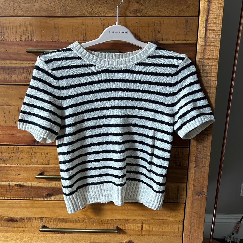 Abercrombie Striper Navy and White Sweater